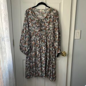 NATURAL LIFE Floral Long Sleeve Dress - Multicolor